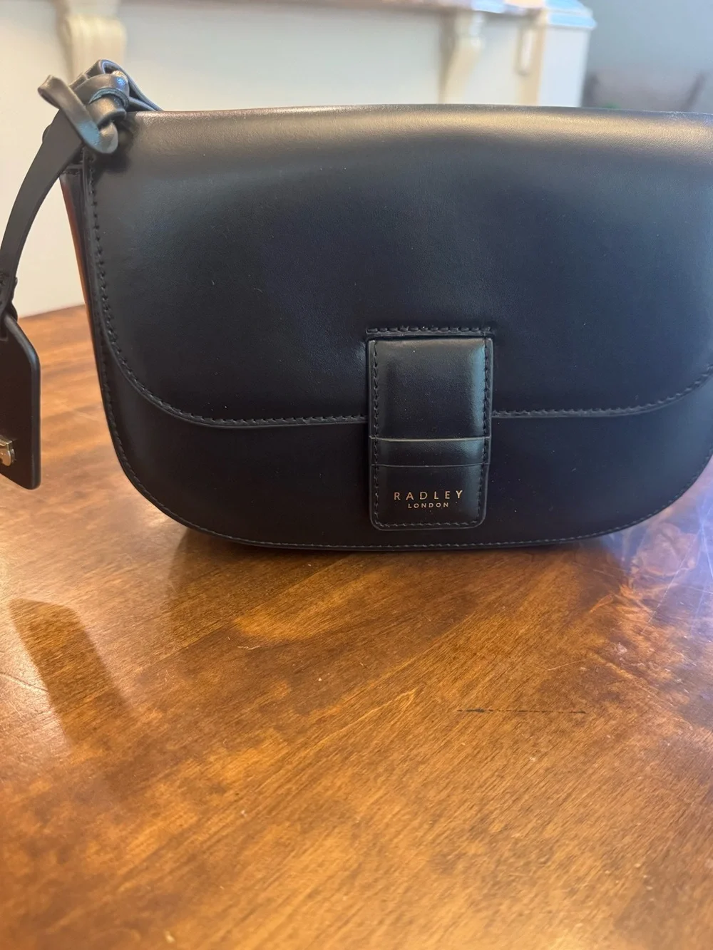 RADLEY LONDON Warwick Avenue Mini Flapover Black Leather Crossbody Bag